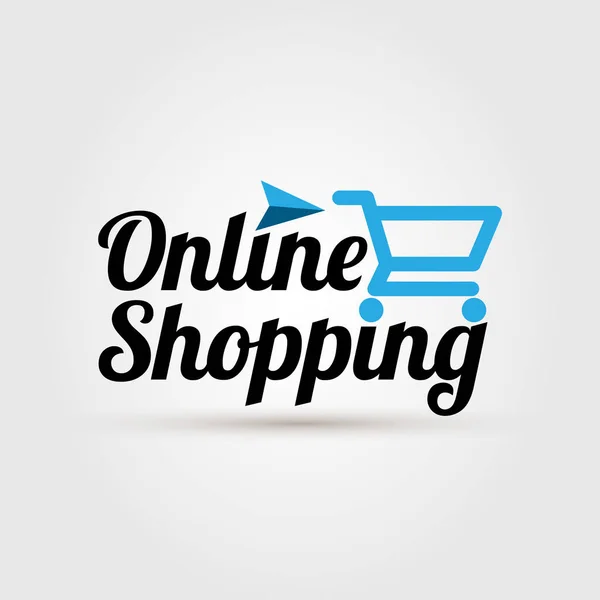 Design Texto Compras Online Online Fashion Shopping Texto Logotipo Tipografia — Vetor de Stock