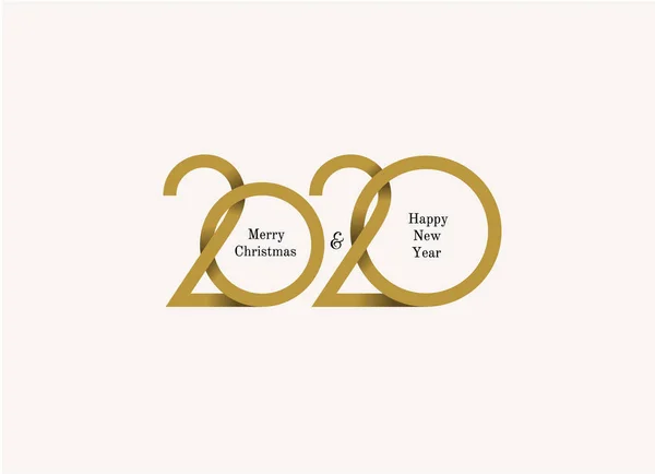 Feliz Año Nuevo 2020 Logo Diseño Texto Feliz Navidad Portada — Vector de stock