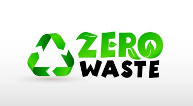 Sıfır atık tasarım yazı. Benzersiz el çizilmiş kreş posteri. Sevimli ifadeler kaligrafi. Poster, kart, afiş, t-shirt tasarım elemanı. Vektör illüstrasyon. Beyaz arka planda yalıtılmış.