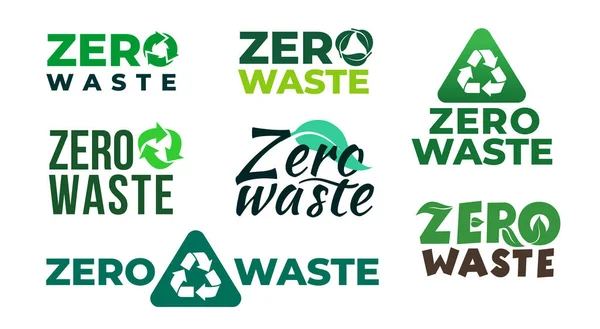 Zestaw Zero Odpadów Napis Design Unikalne Ręcznie Rysowane Plakat Przedszkola — Wektor stockowy
