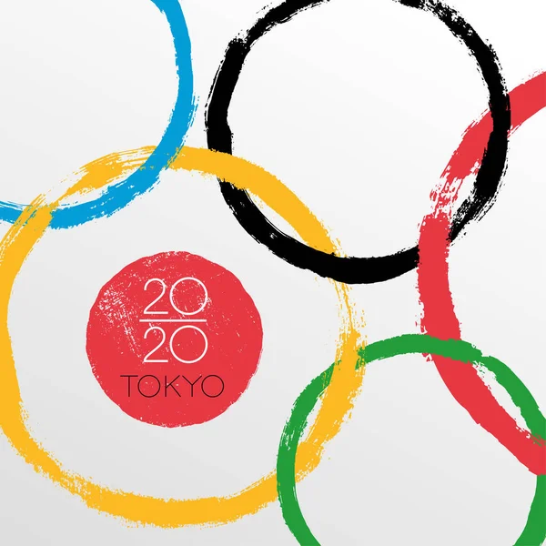 2020 Год Искушает Токио Концепцией Цветных Кругов Дизайн Брошюры Шаблон — стоковый вектор