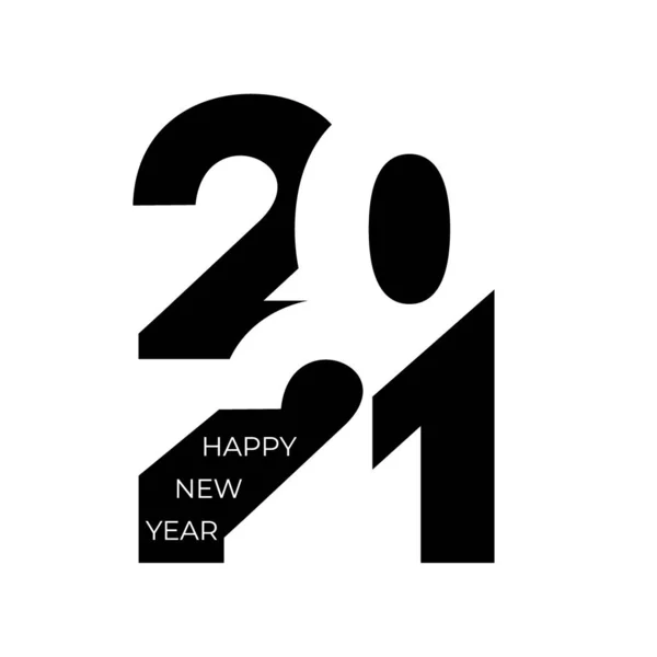 2021年新年快乐标志 2021年卡片 T恤衫的设计封面 矢量图解 因白人背景而被隔离 — 图库矢量图片