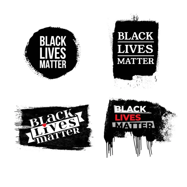 Black Lives Matter Set Vector Illustration Protest Banner Poster Shirt — Stock Vector