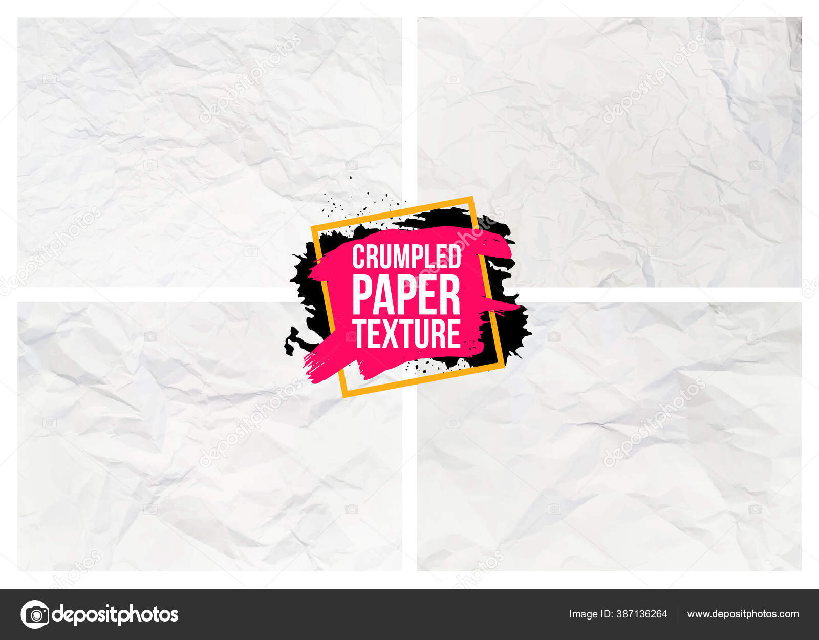 Set Aus Zerknülltem Papier Realistisches Faltiges Blatt Weiß ...