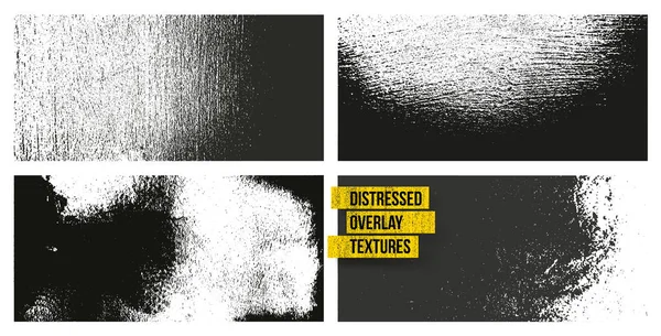 Ensemble Texture Recouvrement Détresse Béton Fissuré Pierre Asphalte Abstrait Poussière — Image vectorielle