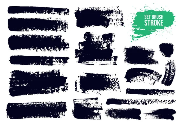 Borsta Strokes Textrutor Som Målarborste Grunge Designelement Smutsiga Konstnärliga Designelement — Stock vektor