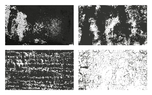 Комплект Черного Бетона Камня Асфальта Коллекционный Гранж Фон Абстрактная Полутоновая — стоковый вектор