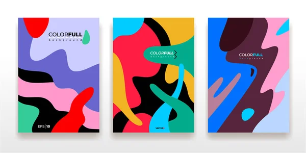 Conjunto Fondo Colorido Líquido Premium Tarjetas Diseño Abstracto Perfectas Para — Archivo Imágenes Vectoriales