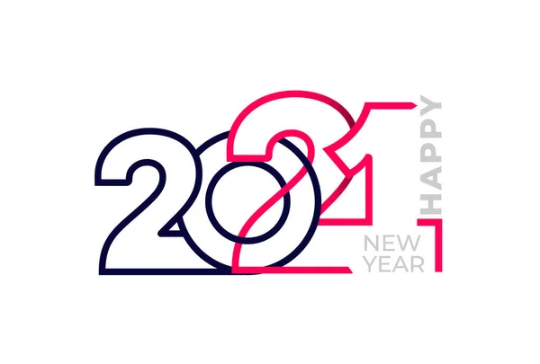 Felice Anno Nuovo Elegante Design Rosso 2021 Numeri Logo Tipografia — Vettoriale Stock