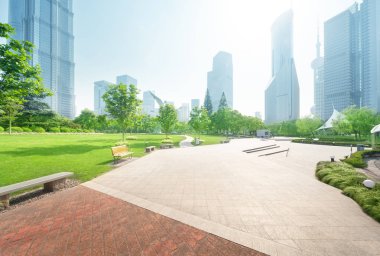 Lujiazui finans merkezine park et, Şangay, Çin
