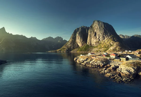 Sunset Reine Lofotens Öar Norge — Stockfoto