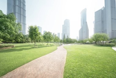 Lujiazui finans merkezine park et, Şangay, Çin