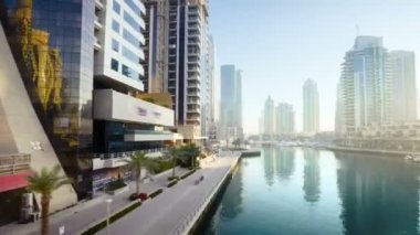 sabah hyperlapse, Dubai Marina, Birleşik Arap Emirlikleri