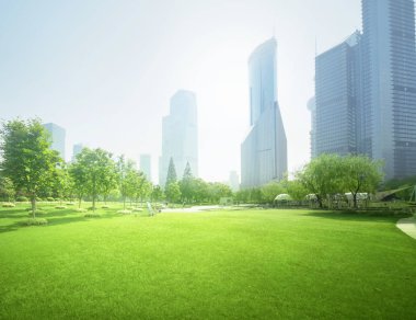 Lujiazui finans merkezine park et, Şangay, Çin