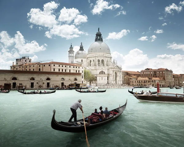 Grand Canal Basilica Santa Maria Della Salute Βενετία Ιταλία — Φωτογραφία Αρχείου