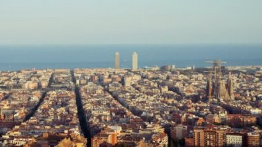 timelapse, Barcelona günbatımı, İspanya