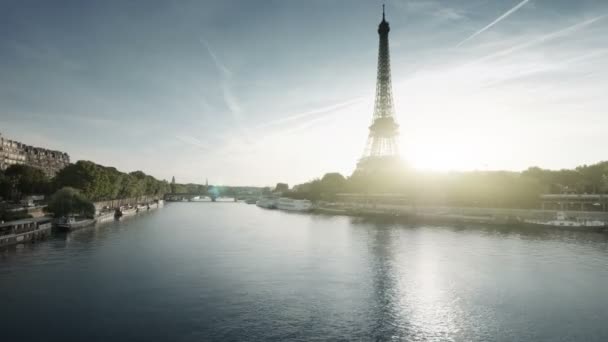 Hiper Upływ Wieża Eiffla Paryżu Francja — Wideo stockowe