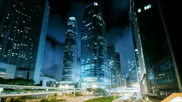超逾时 香港在日落时的交通 超宽透镜 — 图库视频影像