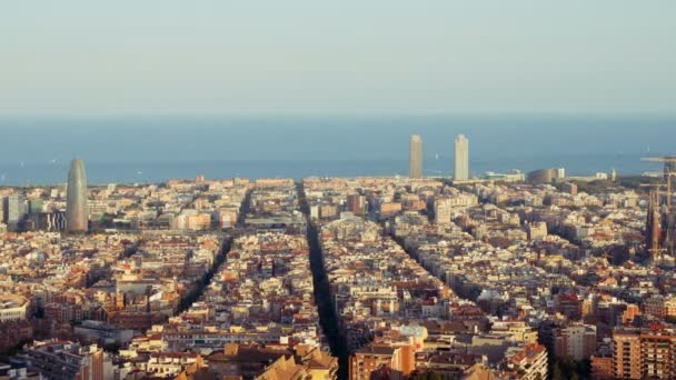 Timelapse Zonsondergang Barcelona Spanje — Stockvideo