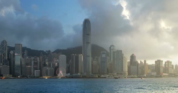 Pôr Sol Hong Kong China — Vídeo de Stock