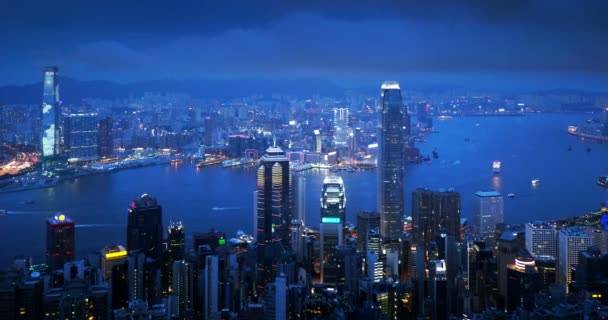 Hong Kong City Från Victoria Peak Kina — Stockvideo
