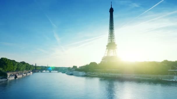 Hyper Lapse Torre Eiffel París Francia — Vídeos de Stock