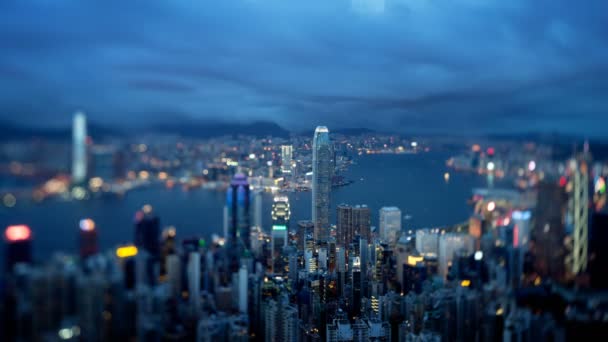 Hong Kong Victoria Peak Itilt Shift Time Lapse — стоковое видео