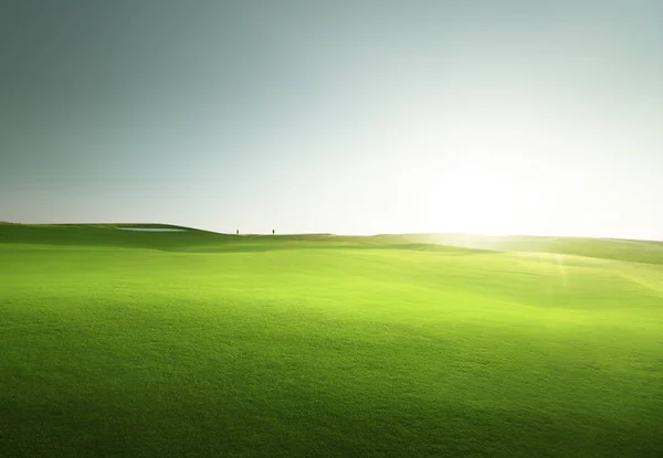 Våren Gräs Golf Fält — Stockfoto