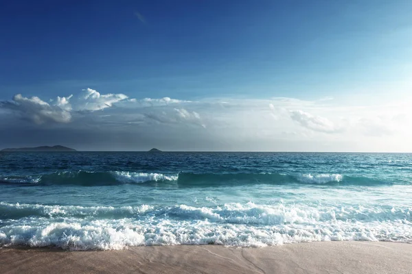Закат Пляже Сейшелов — стоковое фото