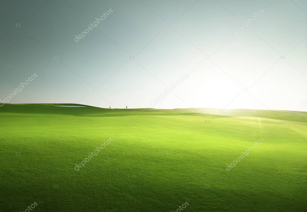spring grass, golf field