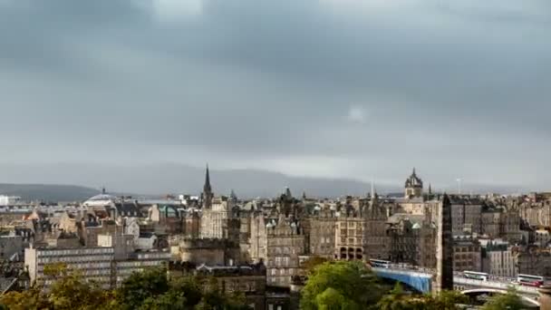 Hyper Lapse Édimbourg Skyline Calton Hill Écosse Royaume Uni — Video