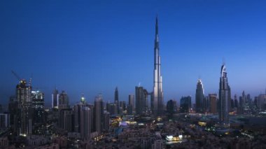 gündoğumu timelapse, downtown Dubai, Birleşik Arap Emirlikleri
