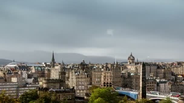 Hyper Zanikla Edinburgh Panorama Calton Hill Skotsko Velká Británie — Stock video