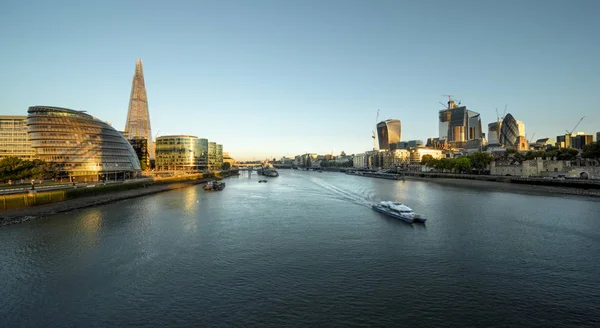 Morgon London River Thames Från Tower Bridge Storbritannien — Stockfoto