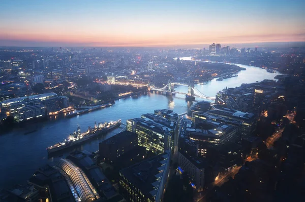 Londres Vista Aérea Com Tower Bridge Reino Unido — Fotografia de Stock