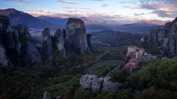Монастирі Метеори Греції Timelapse — стокове відео
