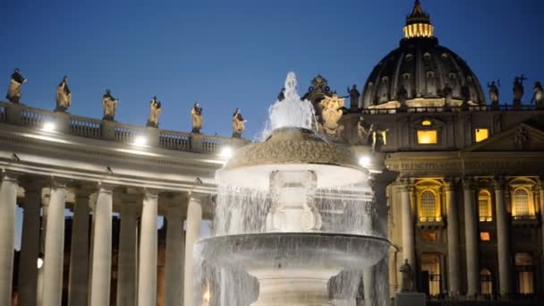 Bernini Fontein Sint Pietersplein Vaticaanstad — Stockvideo