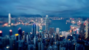  Victoria peak, ltilt shift zaman atlamalı Hong Kong