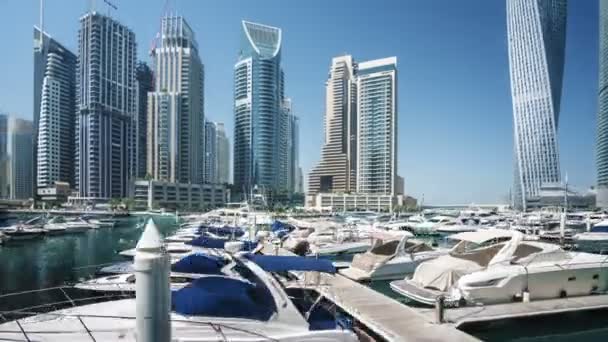 Hyperlapse Dubai Marina Emiratos Árabes Unidos — Vídeo de stock
