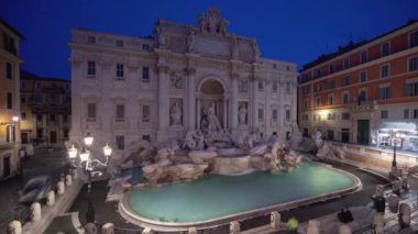 zaman atlamalı, gündoğumu zaman, Trevi Çeşmesi Roma, İtalya 