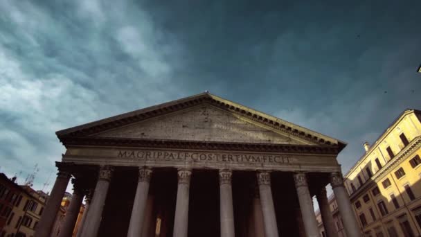 Пантеон Ранним Утром Рим Италия — стоковое видео