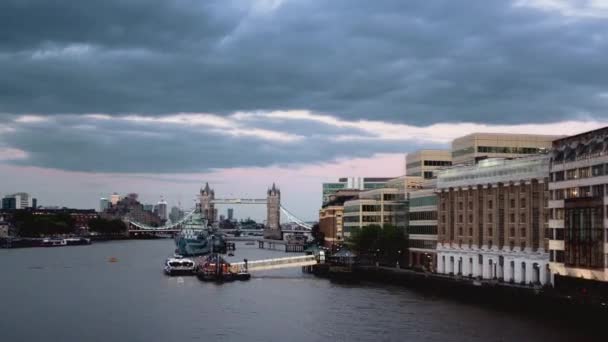 Hyper Lapse Tower Bridge Sunset Londres Reino Unido — Vídeos de Stock