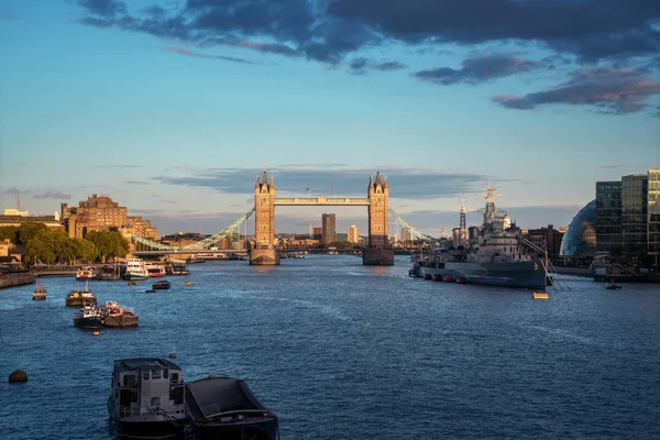 Tower Bridge Při Západu Slunce Londýn Velká Británie — Stock fotografie