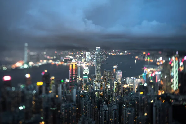 Hong Kong Partir Victoria Pico Ltilt Shift Foto — Fotografia de Stock