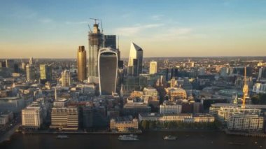 Londra şehir gün batımı, timelapse