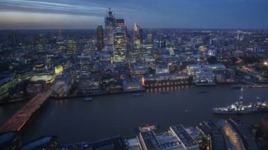 Londra şehir gün batımı, timelapse