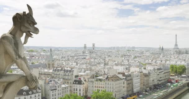 Pařížská citace s Eiffel Tower, pohled z Notre Dame