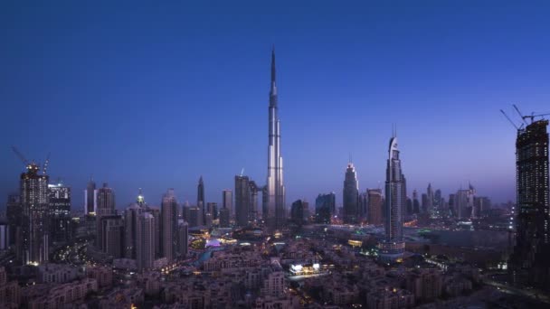 Timelapse zonsopgang, centrum van Dubai, Verenigde Arabische Emiraten — Stockvideo