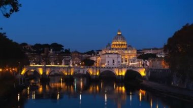 St. Peters Bazilikası, Sant Angelo Köprüsü, Vatikan, Roma, İtalya