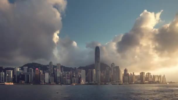 Zonsondergang, time-lapse van Hong Kong — Stockvideo